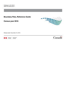 Boundary Files, Reference Guide Census Year 2016