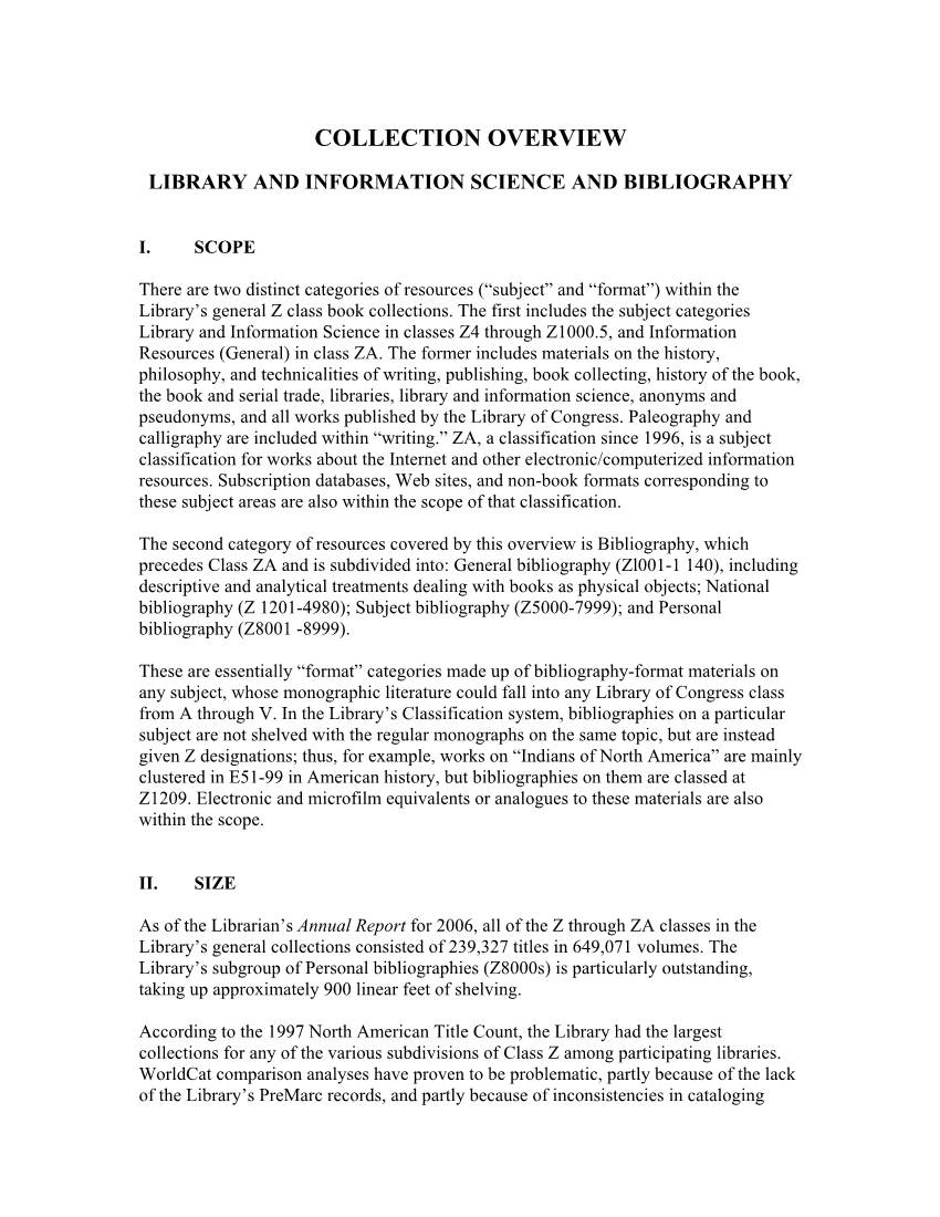 Library and Information Science and Bibliography