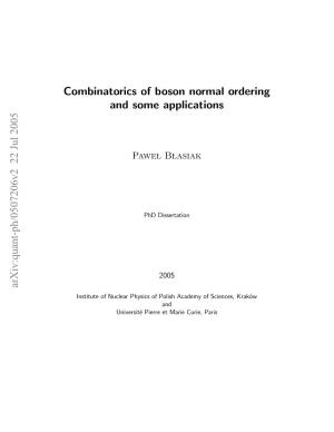 Combinatorics of Boson Normal Ordering and Some Applications