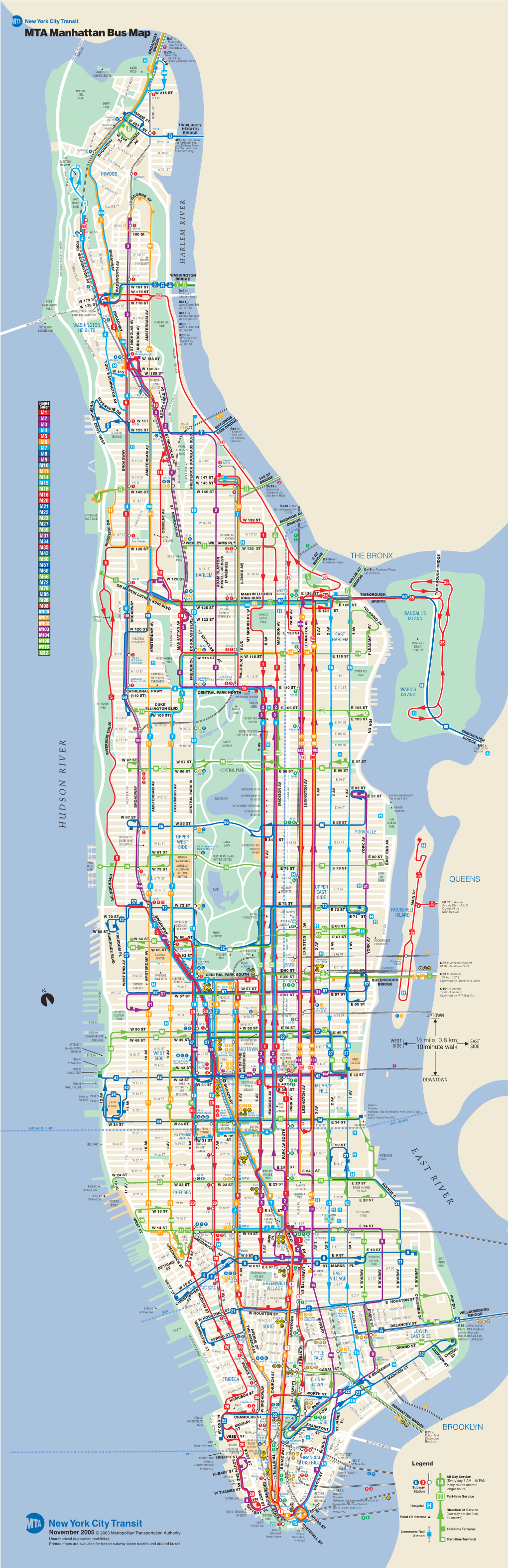 MTA Manhattan Bus Map Y Bx7 to Riverdale/ on 263 St Via 1 Riverdale Av