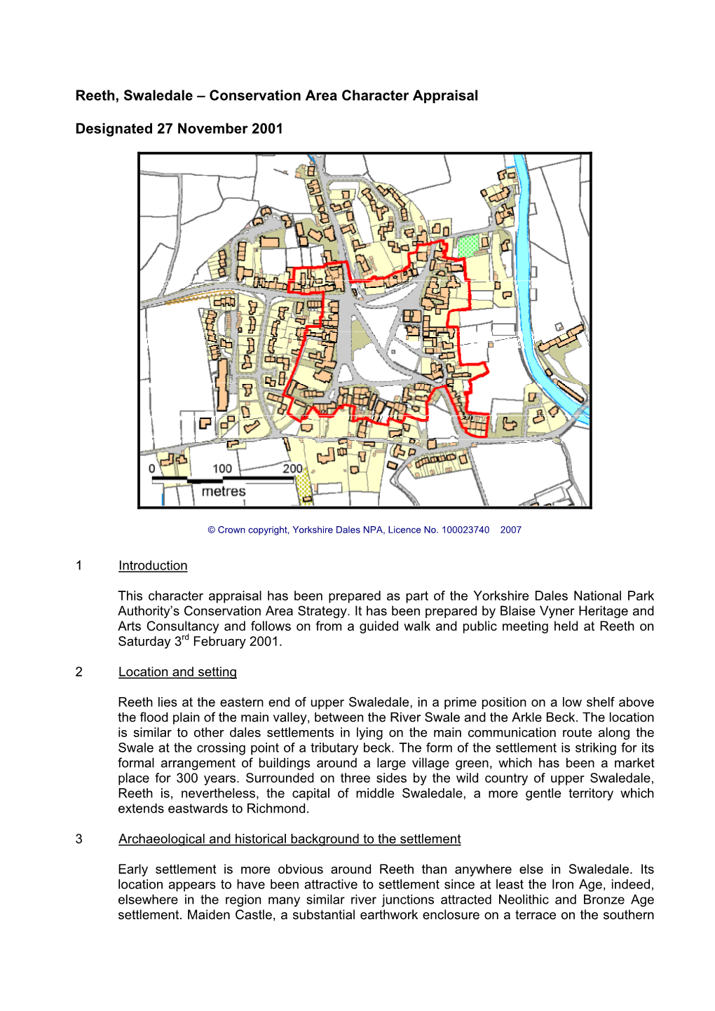 Reeth, Swaledale – Conservation Area Character Appraisal