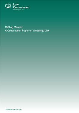 Getting Married: a Consultation Paper on Weddings Law