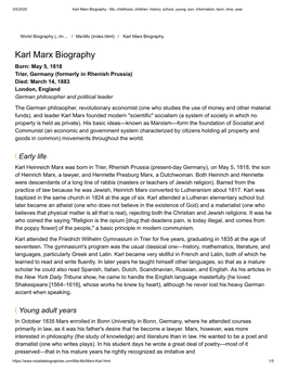 Karl Marx Biography - Life, Childhood, Children, History, School, Young, Son, Information, Born, Time, Year