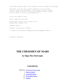 The Chessmen of Mars, by Edgar Rice Burroughs