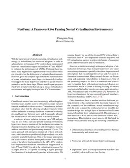 Nestfuzz: a Framework for Fuzzing Nested Virtualization Environments