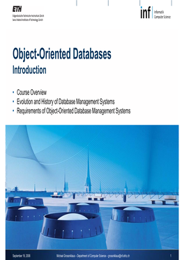 Object-Oriented Databases Object Oriented Databases