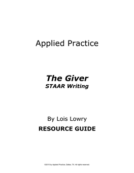 Applied Practice the Giver