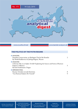 Russian Analytical Digest No 171: the Politics of the Putin Regime