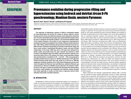 Provenance Evolution During Progressive Rifting and Hyperextension Using Bedrock and Detrital Zircon U-Pb GEOSPHERE; V