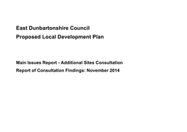 East Dunbartonshire Council Proposed Local Development Plan