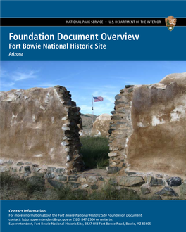 Foundation Document Overview, Fort Bowie National Historic Site, Arizona