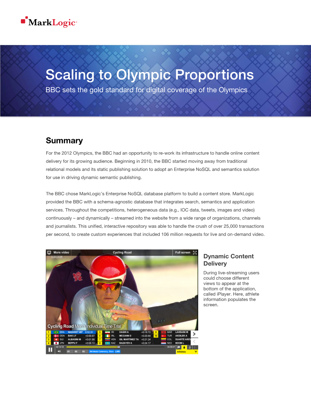 Scaling to Olympic Propor Tions