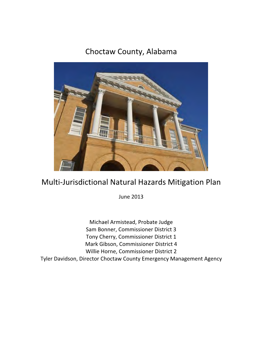 Choctaw County, Alabama Multi-Jurisdictional Natural Hazards