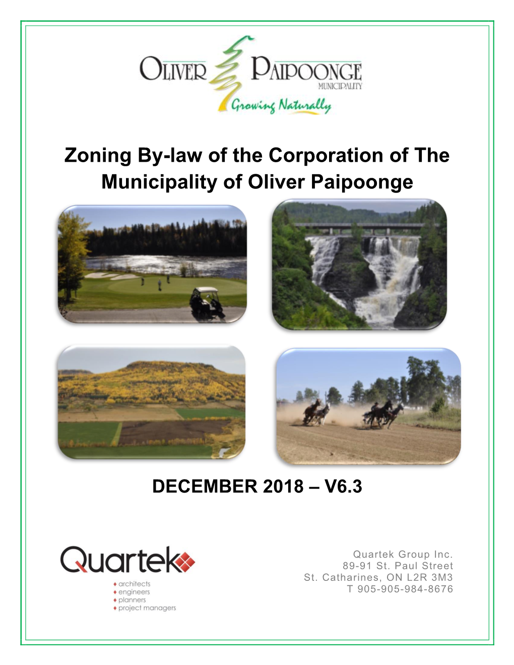 Zoning By-Law of the Corporation of the Municipality of Oliver Paipoonge