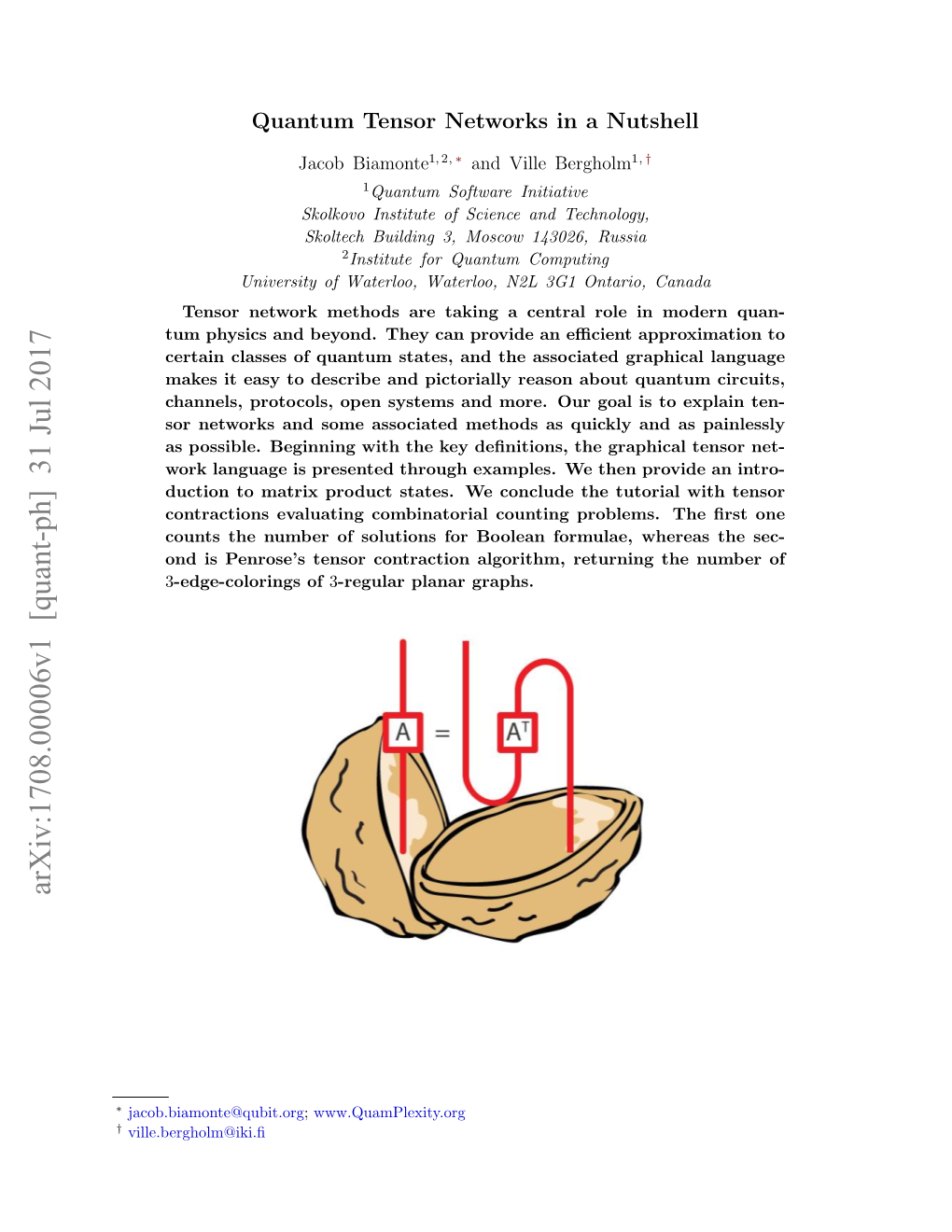 Quantum Tensor Networks in a Nutshell