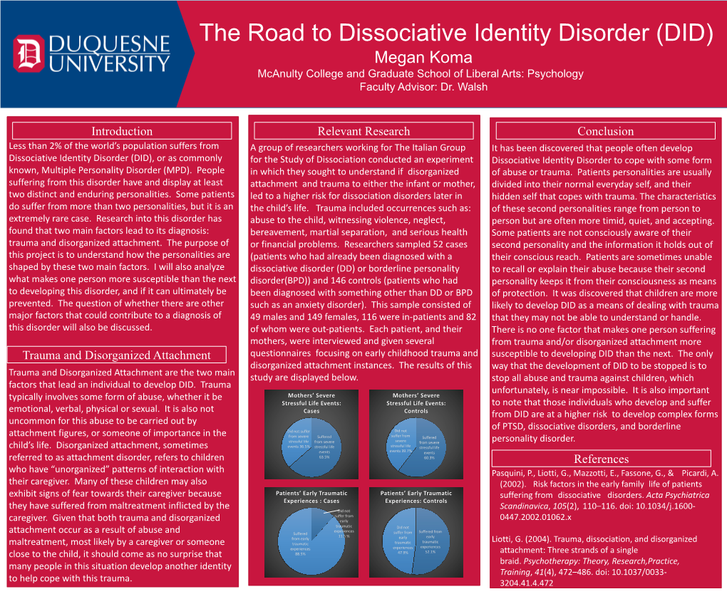 Introduction Trauma and Disorganized Attachment Conclusion