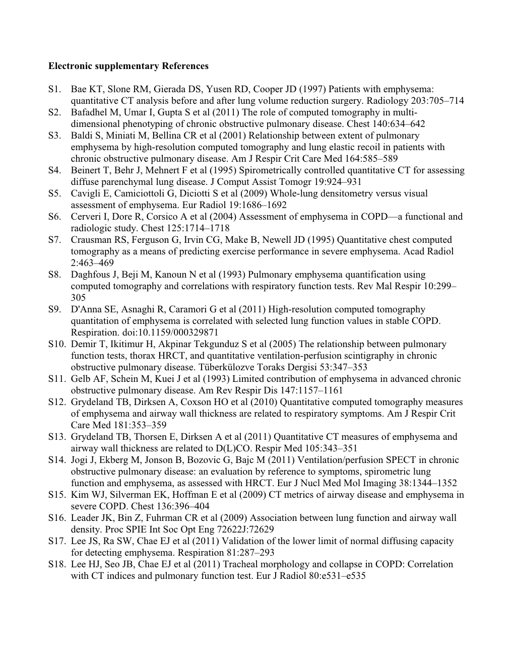 Electronic Supplementary References