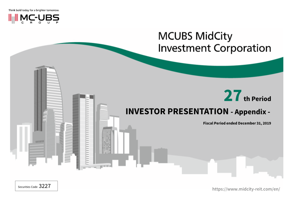 The 27Th Fiscal Period Analyst Meeting Material Appendix (July 1, 2019 To