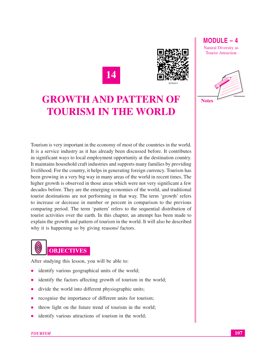 14 Growth and Pattern of Tourism in the World