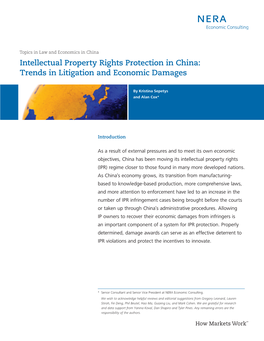 Intellectual Property Rights Protection in China: Trends in Litigation and Economic Damages