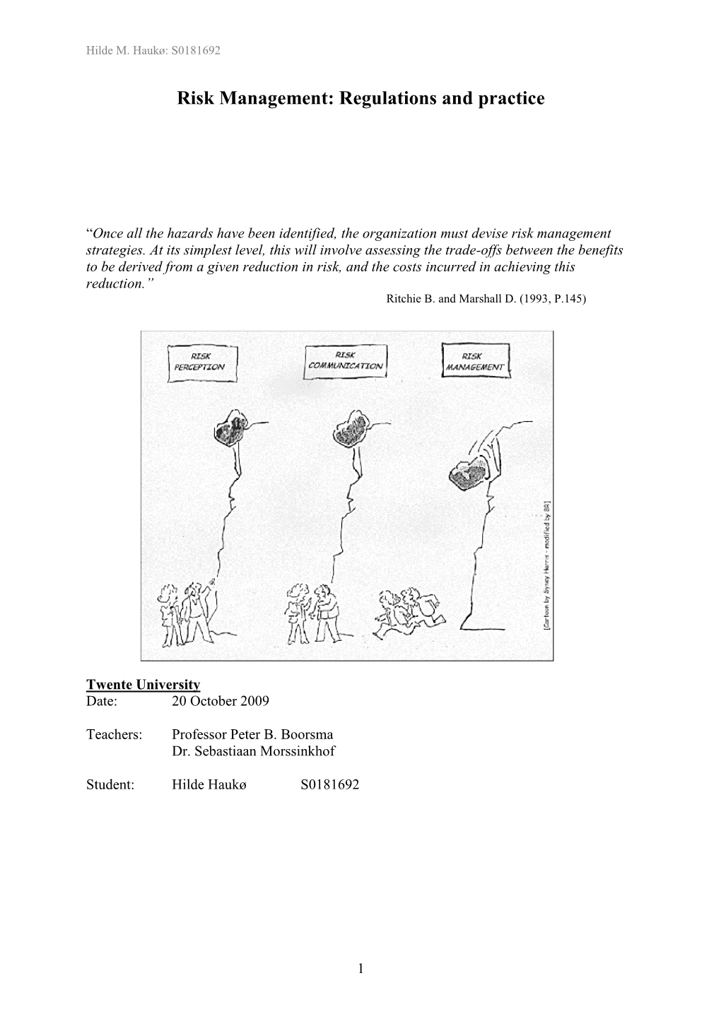 Risk Management: Regulations and Practice