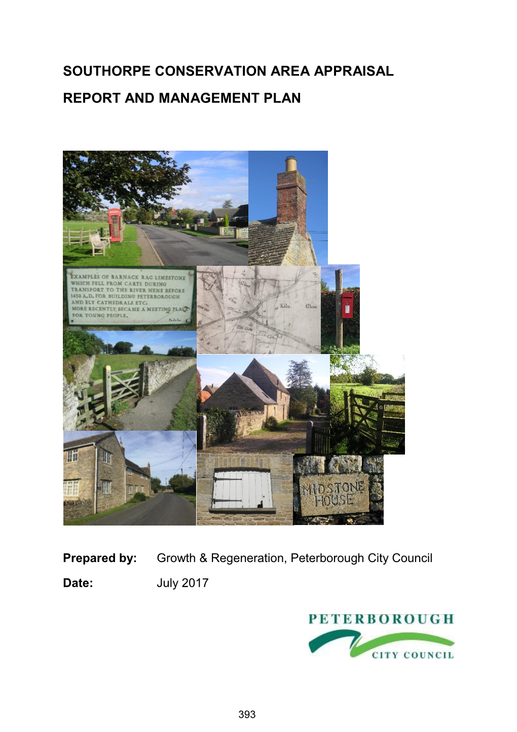 Southorpe Conservation Area Appraisal Report and Management Plan