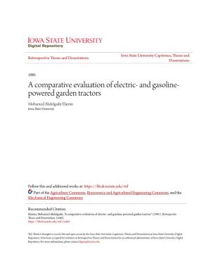 A Comparative Evaluation of Electric- and Gasoline- Powered Garden Tractors Mohamed Abdelgadir Elamin Iowa State University