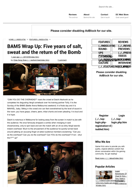 BAM5 Wrap Up: Five Years of Salt, Sweat and the Return of the Bomb
