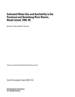 Estimated Water Use and Availability in the Pawtucket and Quinebaug