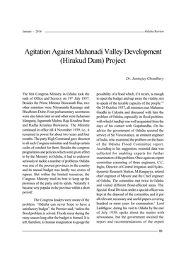 Agitation Against Mahanadi Valley Development (Hirakud Dam) Project