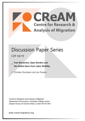 Discussion Paper Series CDP 04/19