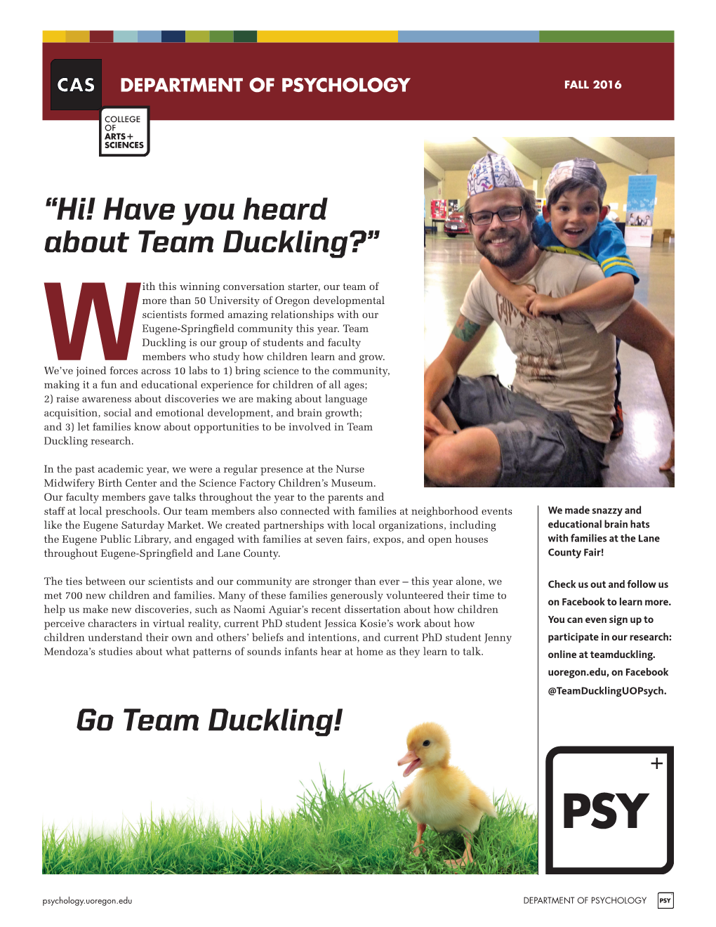Hi! Have You Heard About Team Duckling?”