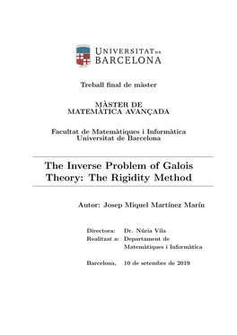 The Inverse Problem of Galois Theory: the Rigidity Method