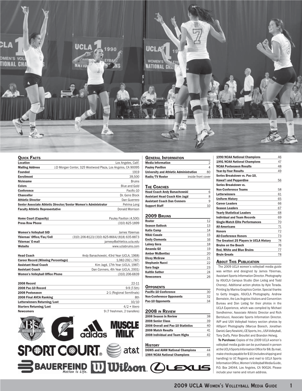 1 2009 Ucla Women's Volleyball Media Guide