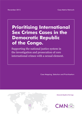 Prioritising International Sex Crimes Cases in the Democratic Republic of the Congo