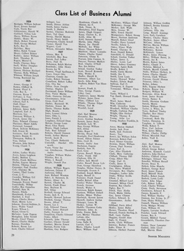 Class List of Business Alumni 1924 Sclinger, Leo Henderson, Claude E