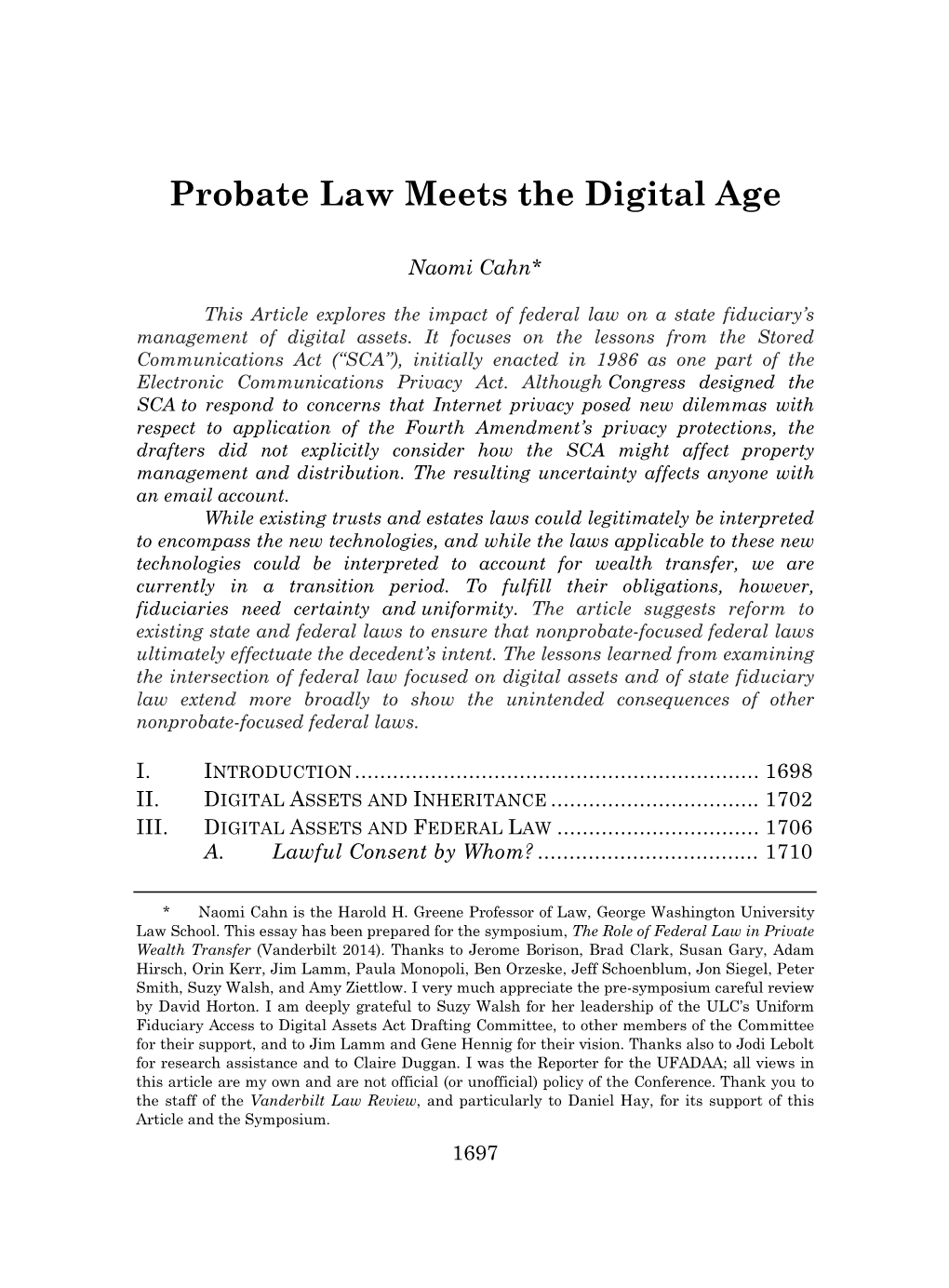 Probate Law Meets the Digital Age