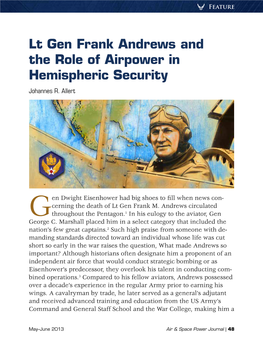 Lt Gen Frank Andrews and the Role of Airpower in Hemispheric Security Johannes R