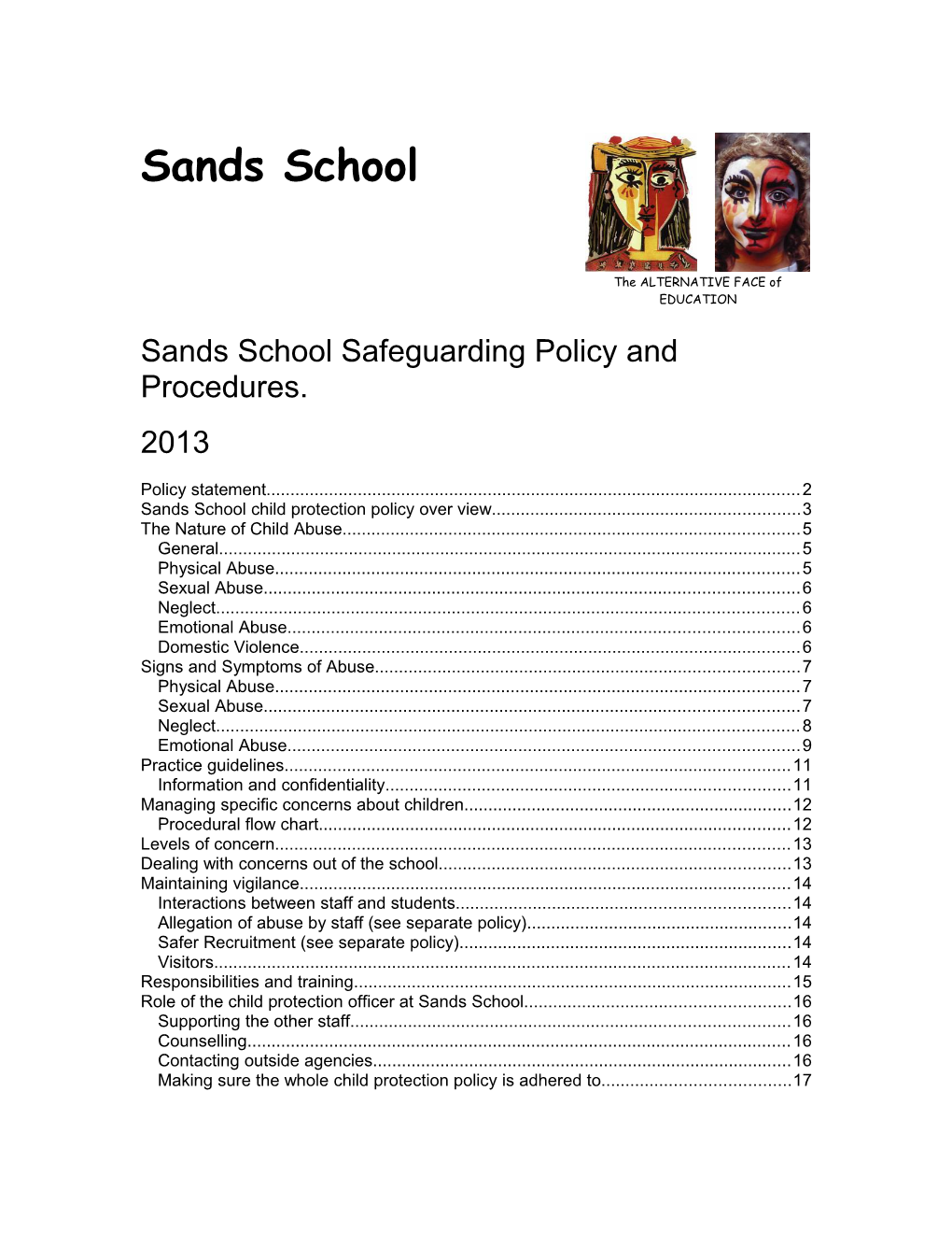 Sands School Safeguarding Policy and Procedures