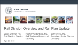 Introduction to NCDOT's Rail Division