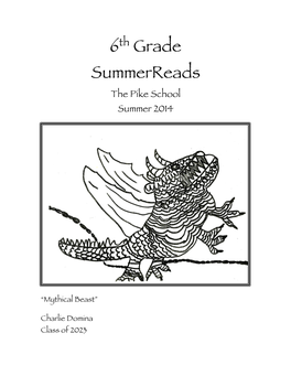 6Th Grade Summerreads the Pike School Summer 2014