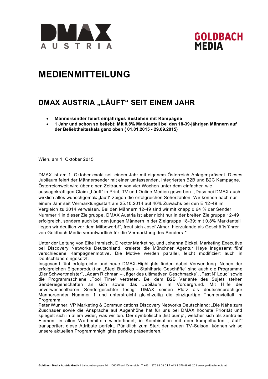 Dmax Austria „Läuft“ Seit Einem Jahr