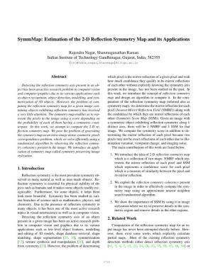 Estimation of the 2-D Reflection Symmetry Map and Its Applications