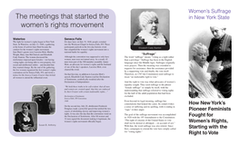 The Meetings That Started the Women's Rights Movement