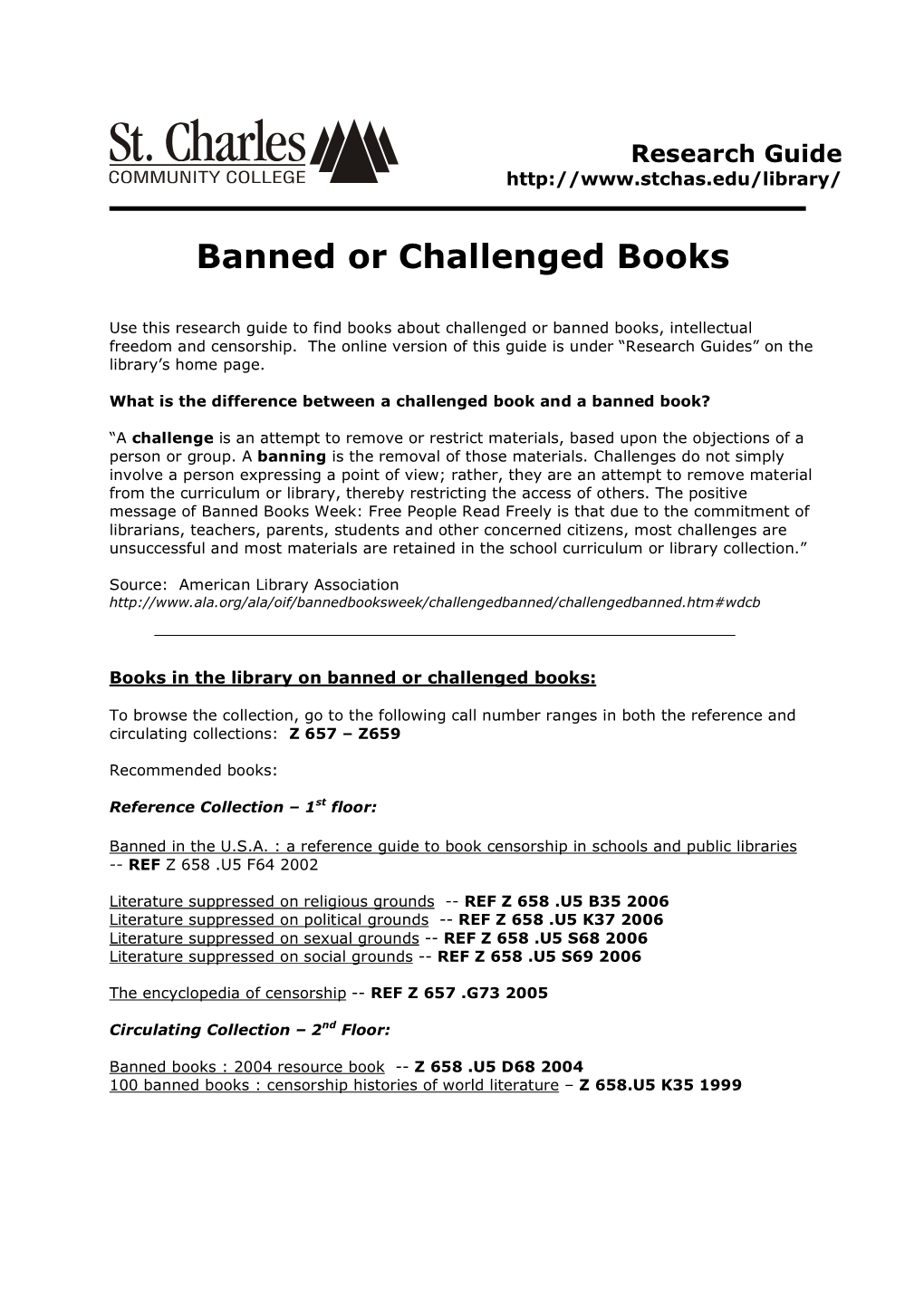 Banned Or Challenged Books