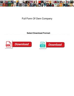 Full Form of Oem Company