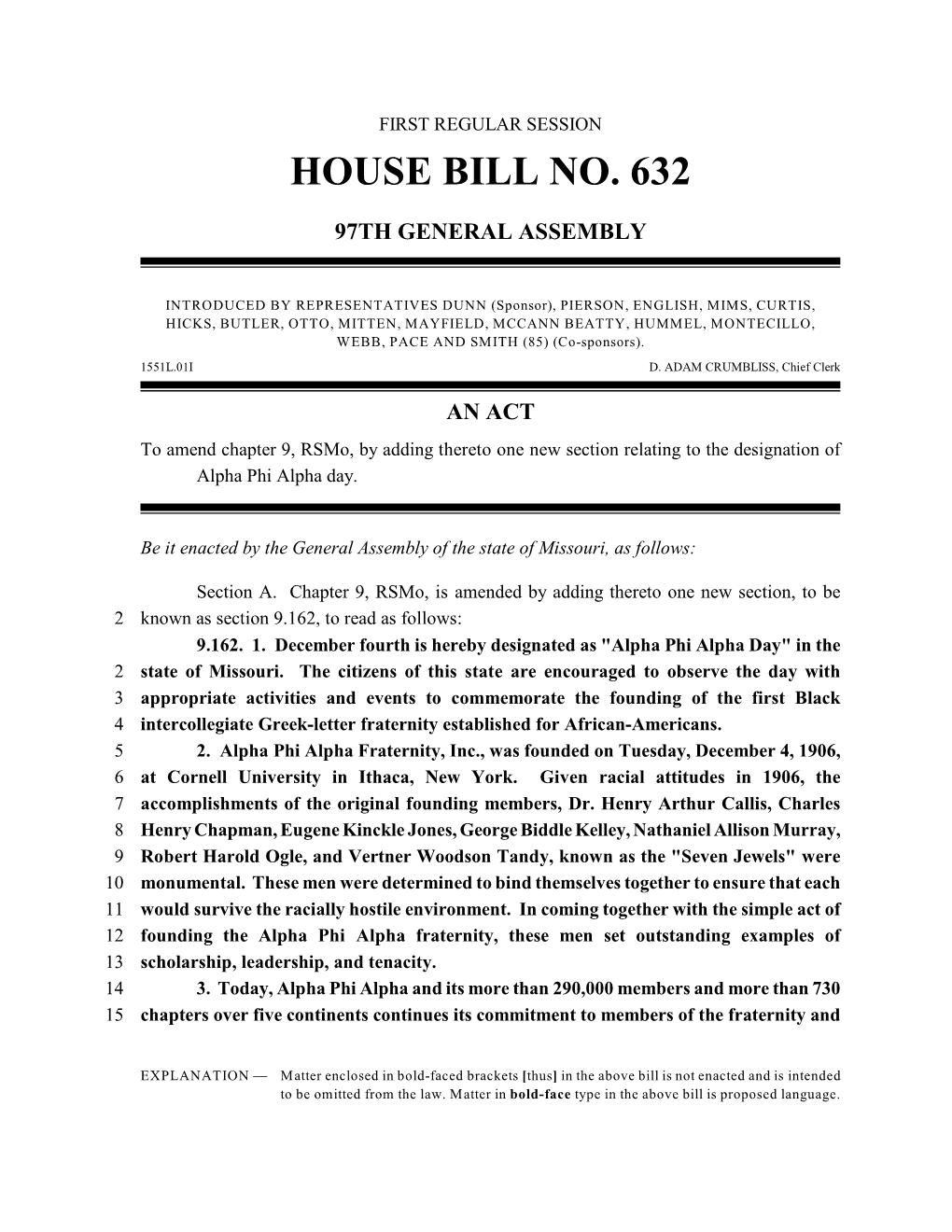 House Bill No. 632