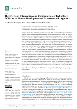 (ICT) Use on Human Development—A Macroeconomic Approach