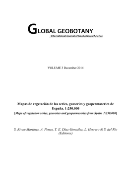LOBAL GEOBOTANY G International Journal of Geobotanical Science
