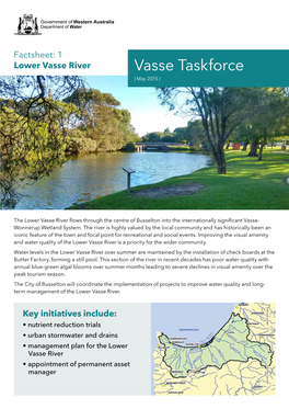 Lower Vasse River Vasse Taskforce | May 2015 |